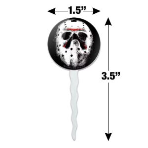 Friday the 13th Jason Mask Cupcake Picks Toppers Decoration Set of 6