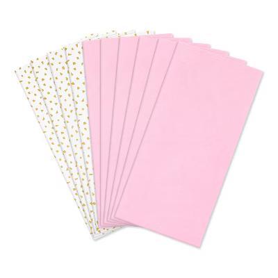White with Gold Detail and Light Pink Tissue Paper Pack for Birthday 10ct - 20"x20" - Image 5