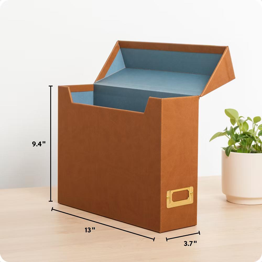 Flip Top File and Storage Box PU Leather - Image 6