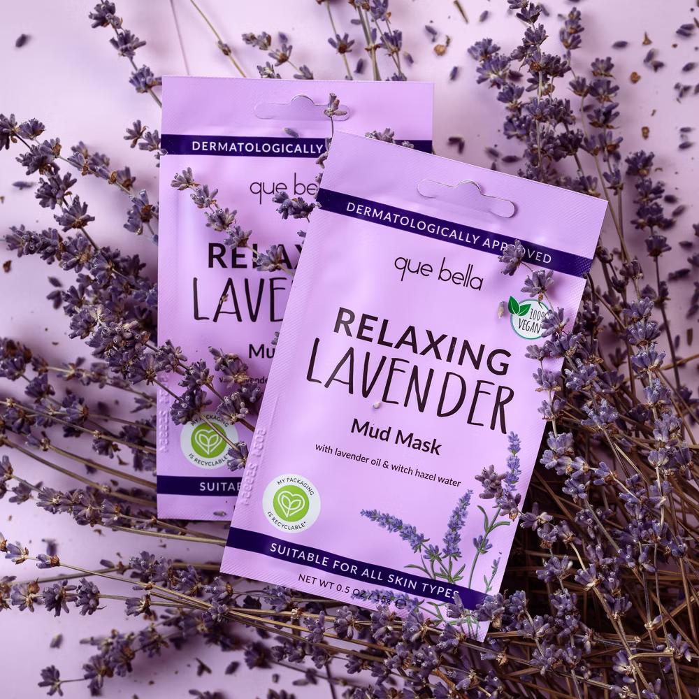 Que Bella Relaxing Lavender Mud Mask - 0.5oz: Skin Tone Improvement, Vegan, Contains Clay, Facial Mask - Image 6