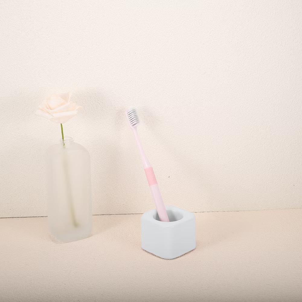 Bathroom Square Mini Ceramic Toothbrush Holder 2.2"x1.73" 2Pcs - Image 21