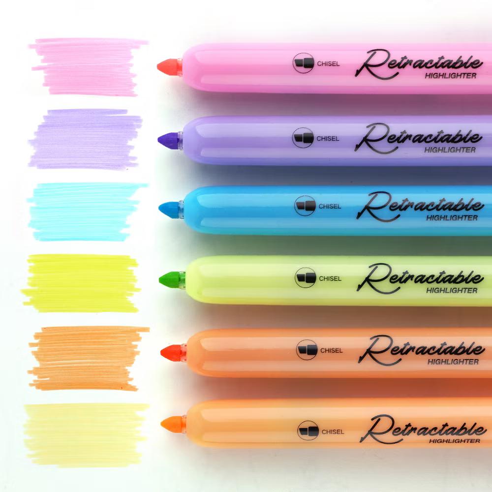 Retractable Highlighters, Pastel Colors, 6 Count - Image 4