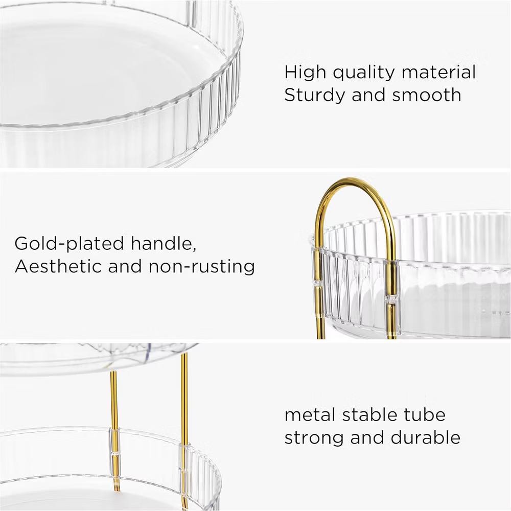 AEELLEEA 360° Rotating Makeup Organizer, 2 Tier Lazy Susan Cosmetic Storage for Vanity, Bathroom Countertop, Skincare & Perfume Holder - Image 2
