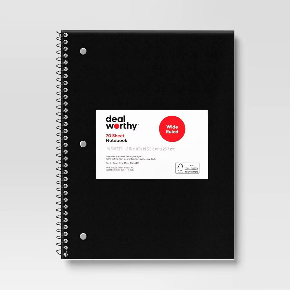 Subject Spiral Notebook Wide Ruled - Image 2