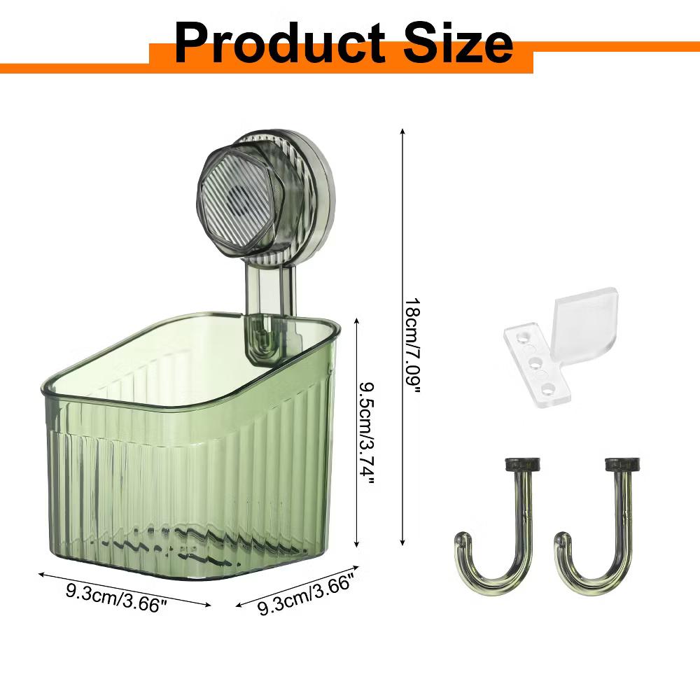 Wall Mount Strong Suction Cup Shower Caddy with Hooks - Image 13