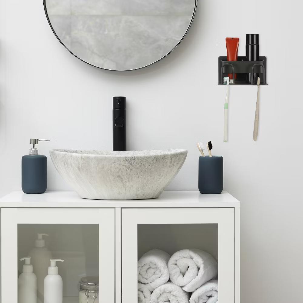 Durable Material No-Drill Installation Practical Design Versatile Use Toothbrush Holder - Image 11