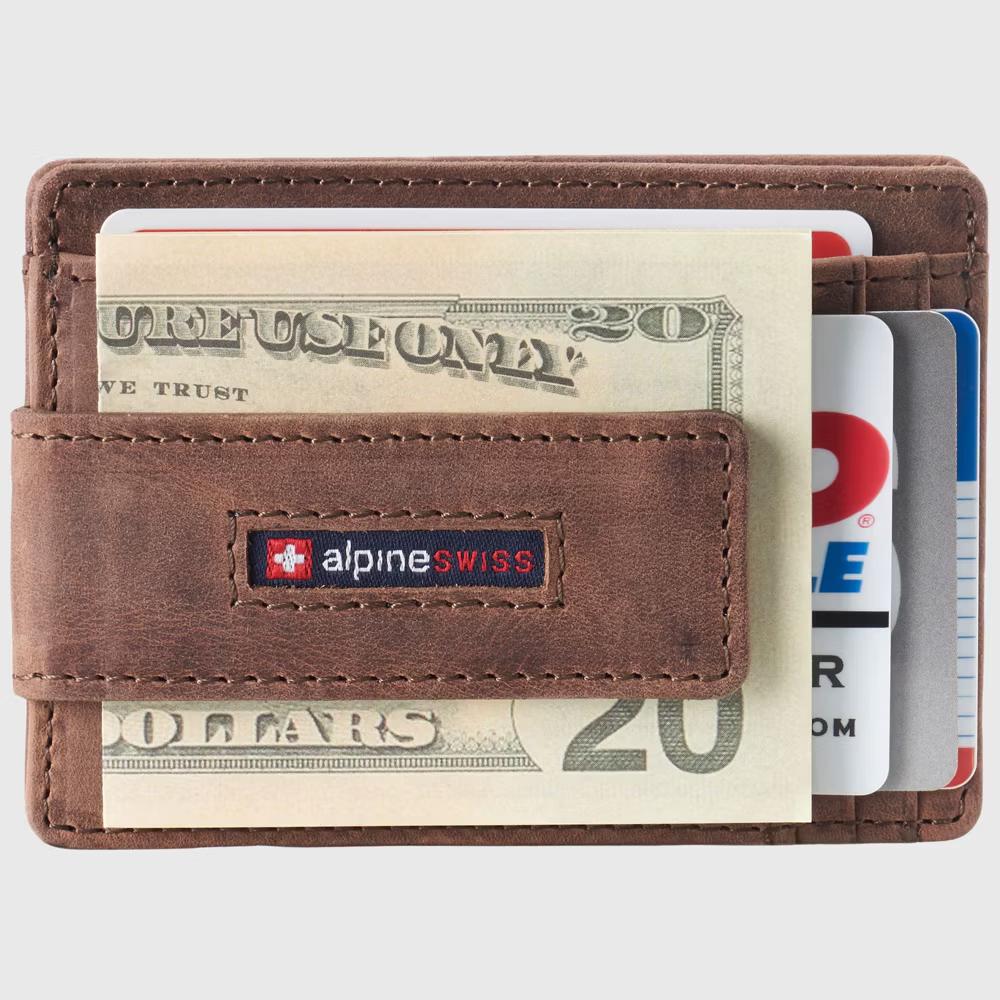 Alpine Swiss Harper Mens RFID Slim Money Clip Front Pocket Wallet Minimalist Leather ID Card Holder - Image 51