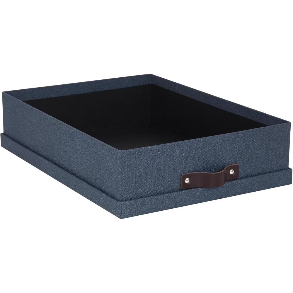 Bigso Oskar Document Letter Box with Lid and Leather Handle – Canvas Fiberboard File Organizer, 3.3" 10.2" 13.8" - Image 17