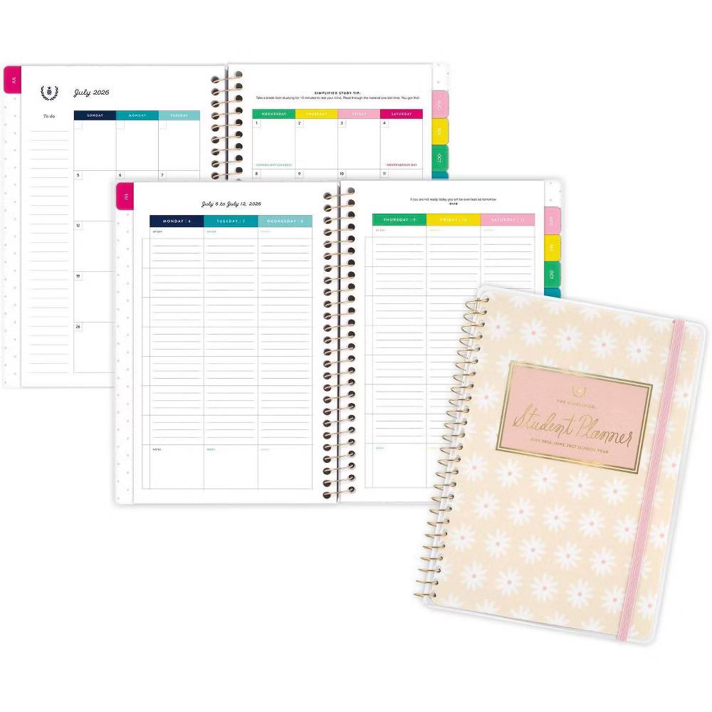Emily Ley for At-A-Glance 5.375"x8.5" 2026-2027 Weekly/Monthly Small Student Planner Cream Floral - Image 3