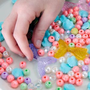 Creativity for Kids Mermaid Bead Jewelry Jar: Craft Kit with Beads & Cord for Ages 6
