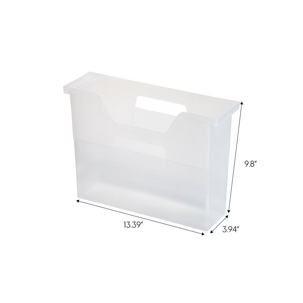 USA Portable Letter Size Desktop File Box with Open Lid, Side Handles, Hanging File Folders - Image 25