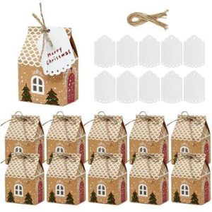 Xmas Gingerbread House Gift Boxes & Tags 10pcs