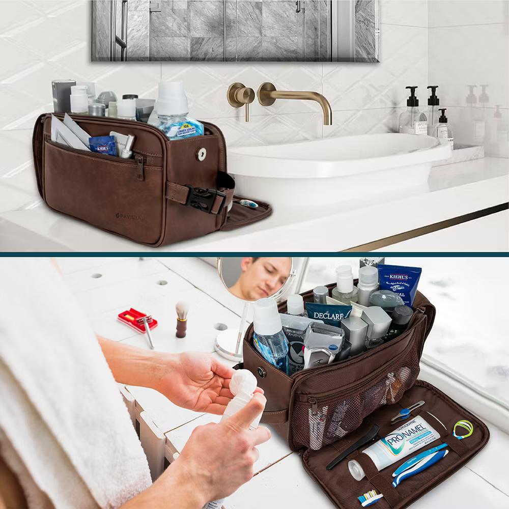 Toiletry Bag for Men, Travel Essentials Shaving Dopp Kit, Water Resistant Cosmetic Makeup Organizer Case - Image 18
