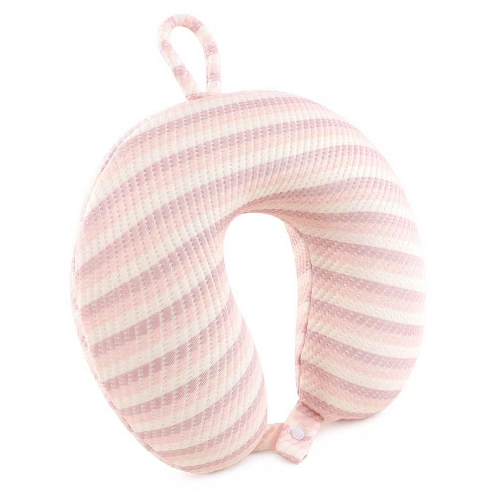 U‑Shape Memory Foam Travel Neck Pillow Striped Cover for Airplane Office 1Pc - Image 9