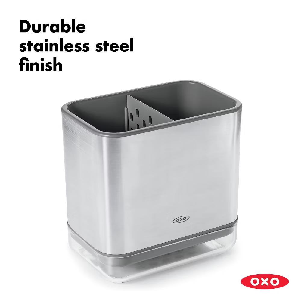 Stainless Steel Sink Caddy: Silver Kitchen Storage, Plastic & Stainless Steel, 3.8"x3.8"x5.5", 1 lb - Image 9