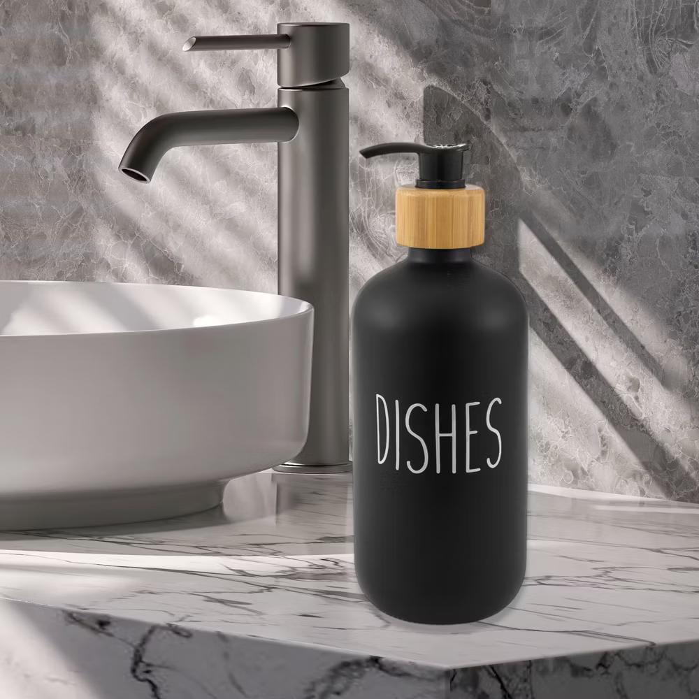 Elegant Contains the Letters DISHES Soap Pump Dispenser for Bathroom 16.9oz 1 Pc - Image 6