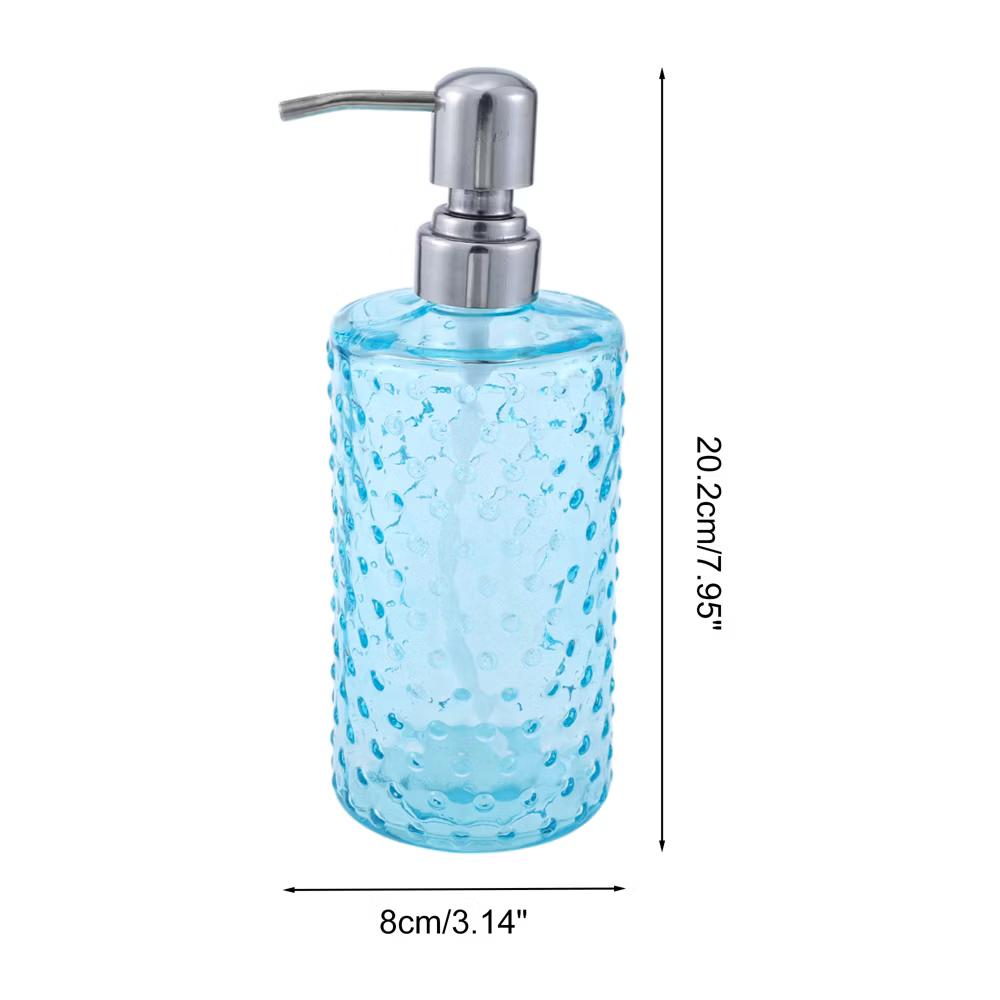 Elegant Polka Dot Pattern Soap Pump Dispenser for Bathroom 16.9oz 1 Pc - Image 8