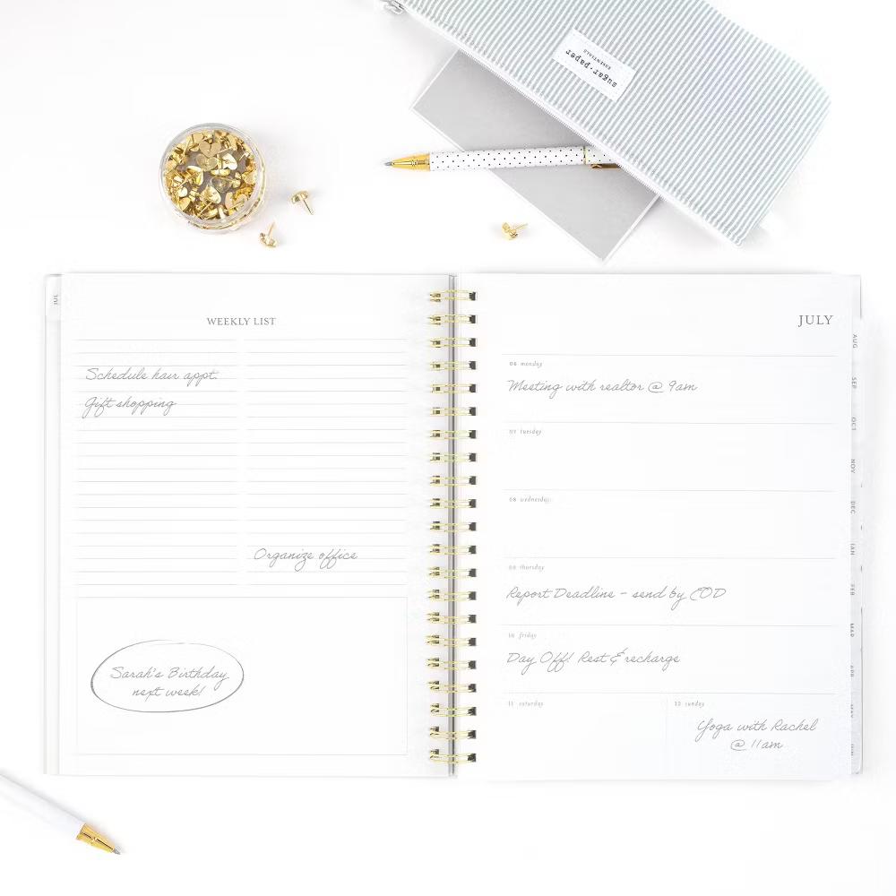 Essentials 8.5"x11" Large Wirebound Frosted Poly 2026-2027 Weekly/Monthly Planner Dusty Blue - Image 4