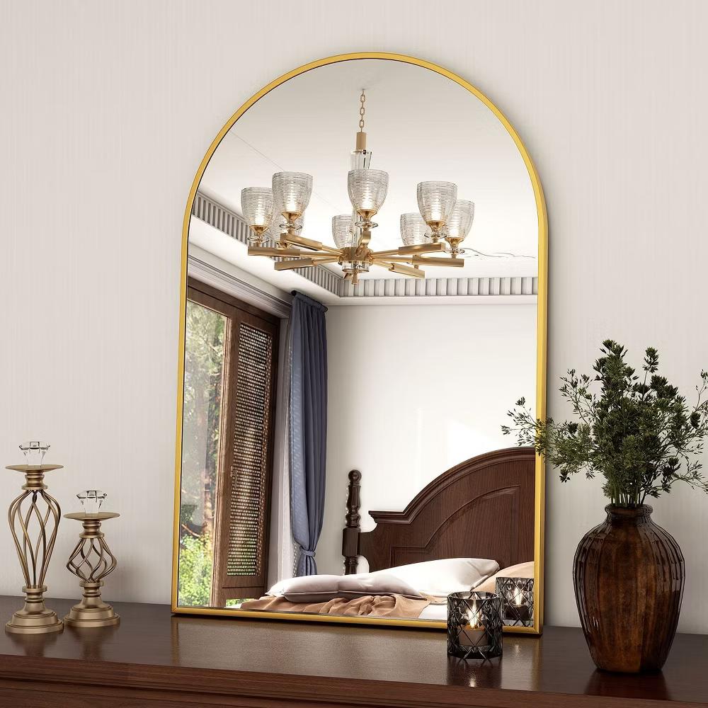 BEAUTYPEAK 16"x24" Arched Bathroom Mirror Vanity Wall Mounted Mirror, Black - Image 7