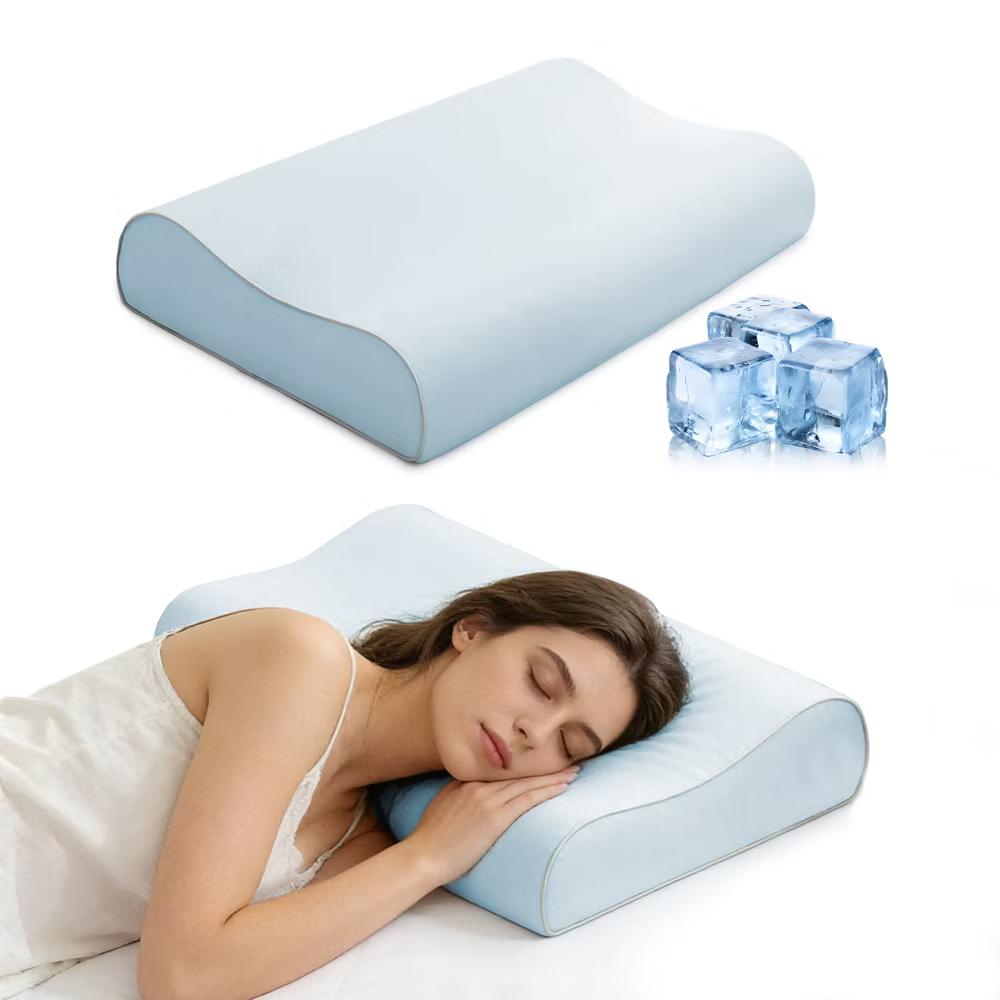 Peace Nest Single Pack Cooling Ergonomic Contour Memory Foam Pillow with Breathable Removable Cover - Image 4