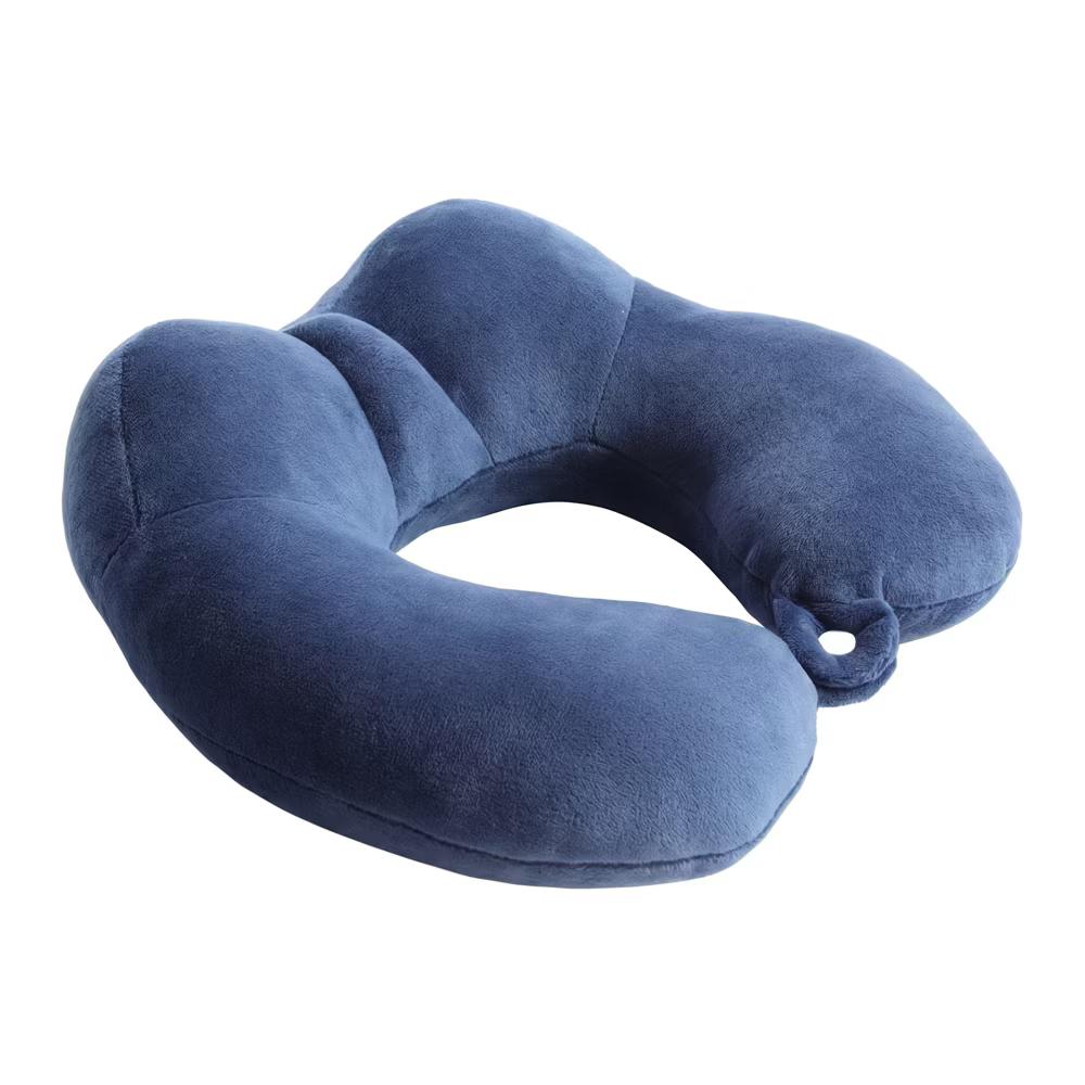 U‑Shape Memory Foam Travel Neck Pillow with Snap Closure Plush Cover 1Pc - Image 11
