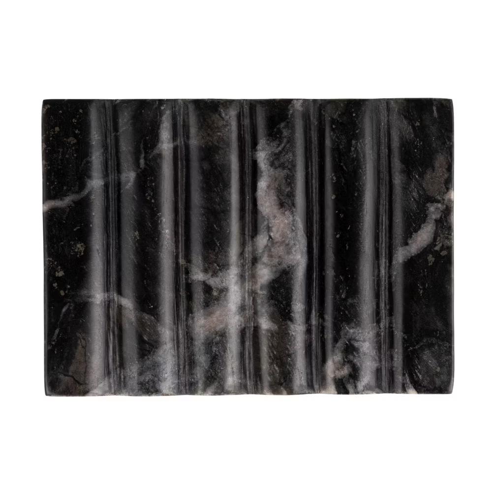 Storied Home Mélange Marble Soap Dish, Black and Beige - Image 2