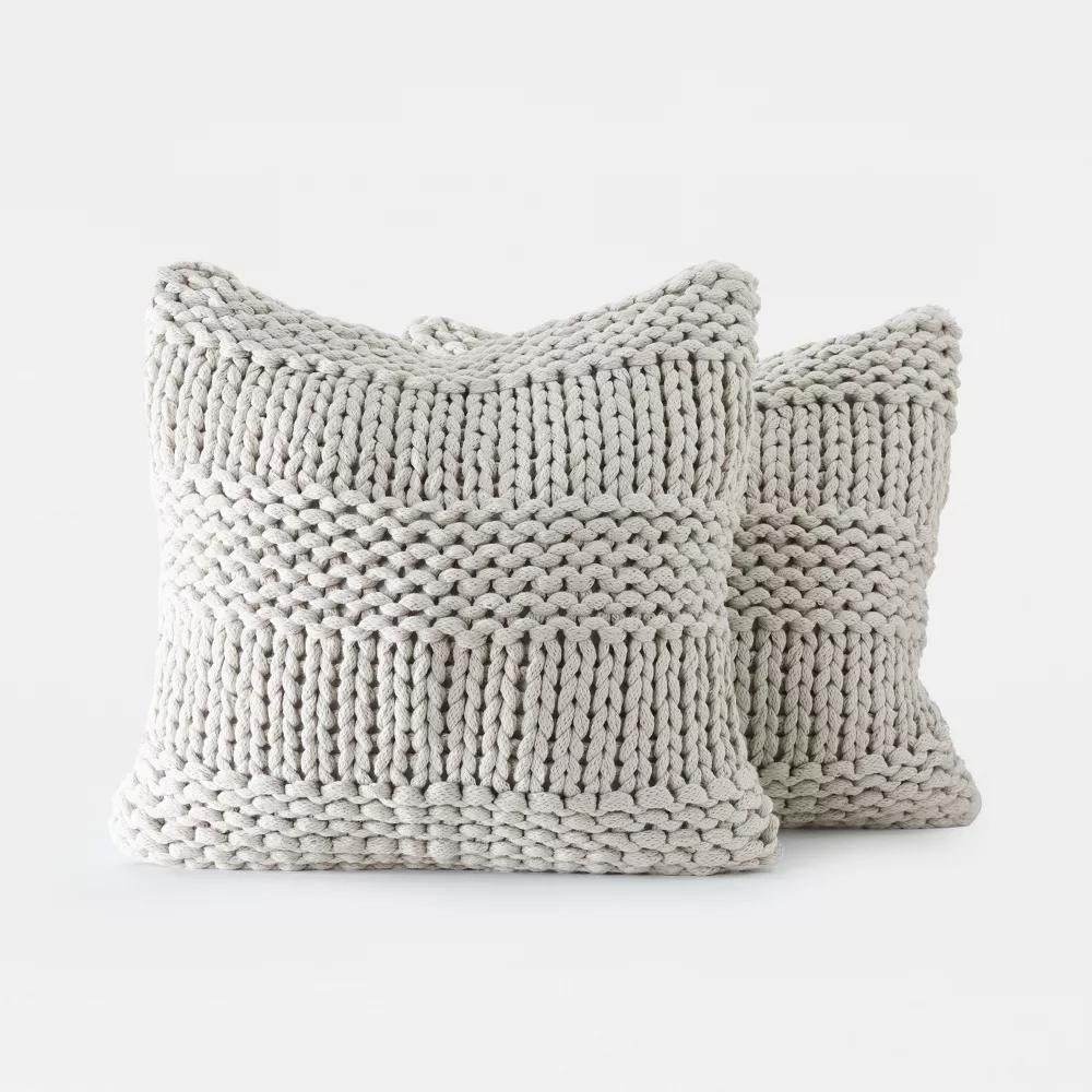 Cozy Chunky Knit Throw Pillow Cover And Pillow Insert - Image 72