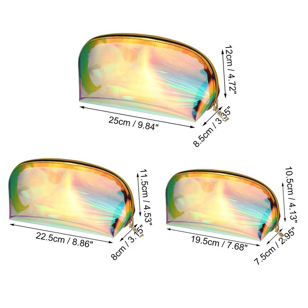 Travel Toiletry Bag Makeup Bag Organizer Toiletry Organizer Travel Cosmetic Bag Waterproof TPU Multicolor 3 Pcs - Image 6