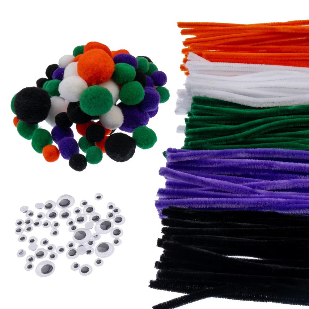 300ct Craft Combo Pack Pipe Cleaners Pompoms Googly Eyes Activity Kits - Image 21
