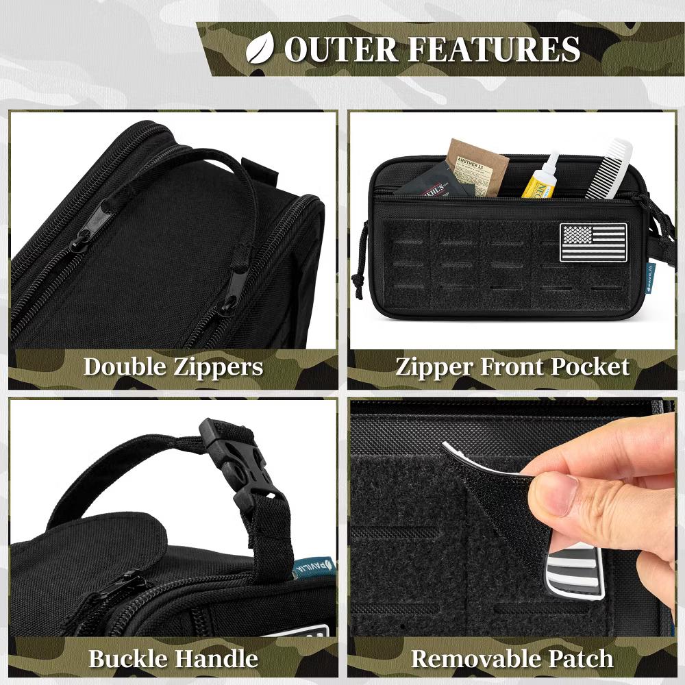 Tactical Toiletry Bag for Men, Hygiene Travel Bag, Military Dopp Kit, Water Resistant Molle Pouch, Shaving Grooming Organizer Case - Image 5