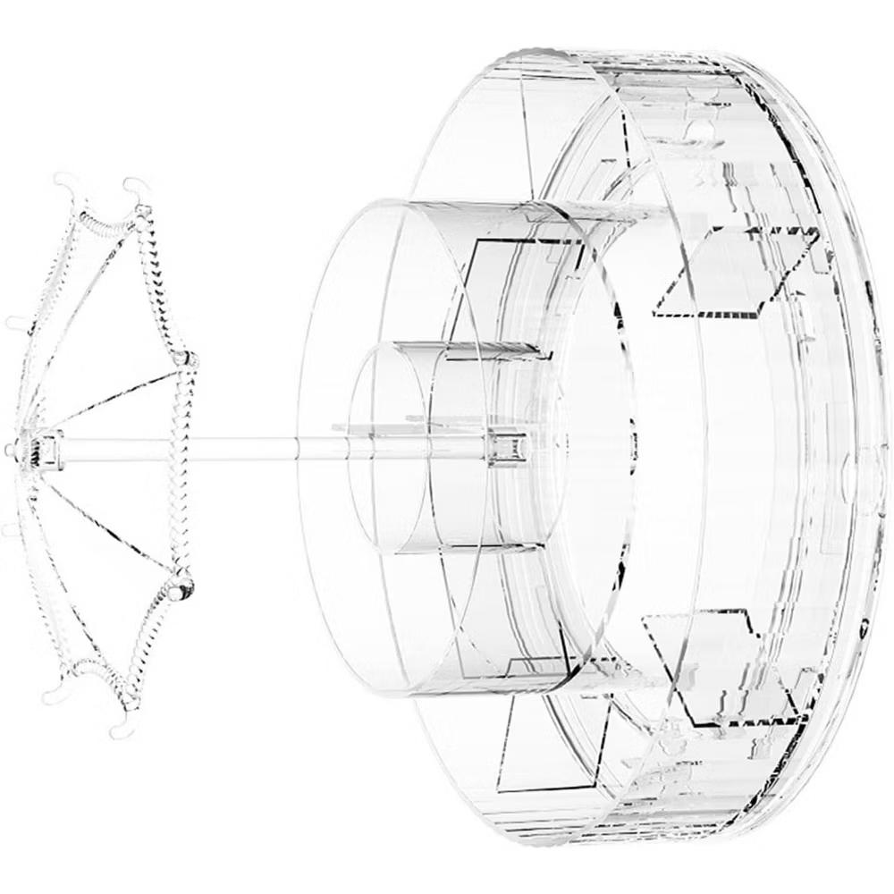 Maison Premium Clear Acrylic 360 Rotating Cosmetic Organizer Umbrella Design - Image 8