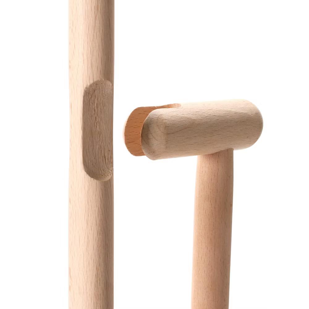 Storied Home Beech Wood Broom and Standing Metal Dust Pan Set, Natural and Black - Image 3