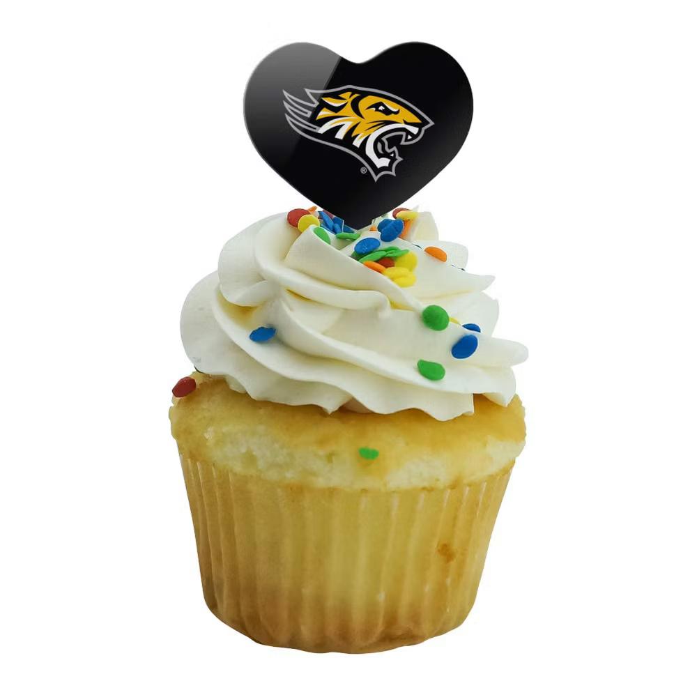 Towson University Tigers Logo Heart Love Cupcake Picks Toppers Decoration Set of 6 - Image 3