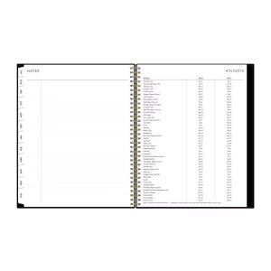 Blue Sky 8.5"x11" 2026-2027 Weekly/Monthly Planner BS Black PP with Double Horizontal Pockets Wirebound