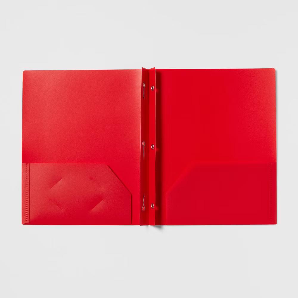 2 Pocket Plastic Folder with Prongs - Image 24