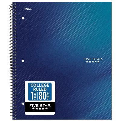 Five Star 8.5"x11" Active College Ruled Notebook 80 Pages Blue - Image 4