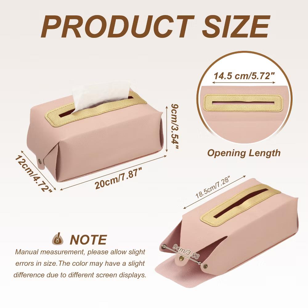 PU Leather Home Car Office Decorative Tissue Box Cover - Image 18