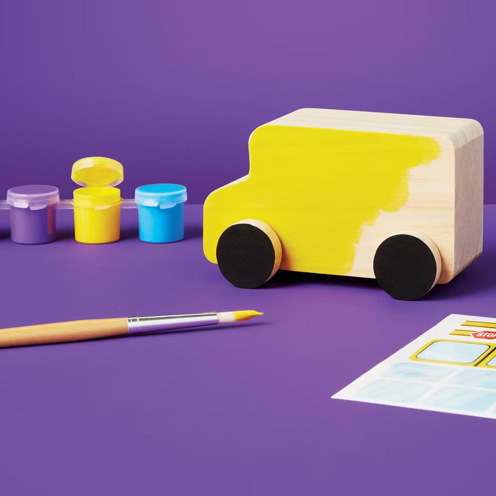 Paint-Your-Own Wooden Vehicles - DIY Art Kit with Stickers & Acrylic Paint for Kids 4 - Image 5