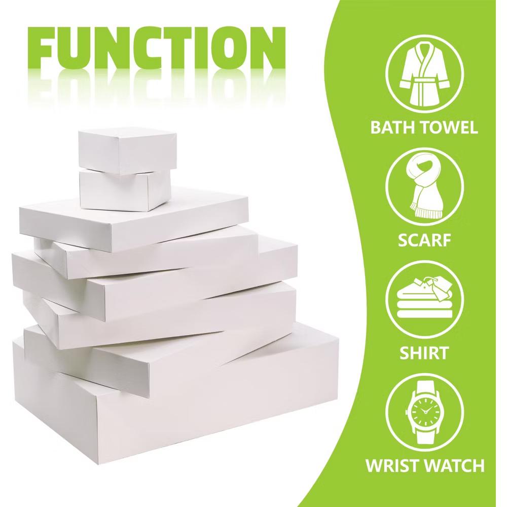 13 Pack White Gift Boxes with Lids Assorted Sizes 17x11x4 14.25x9.5x2 11x7.5x1.5 4x4x2 Plus 25 Yard Red Ribbon - Image 3