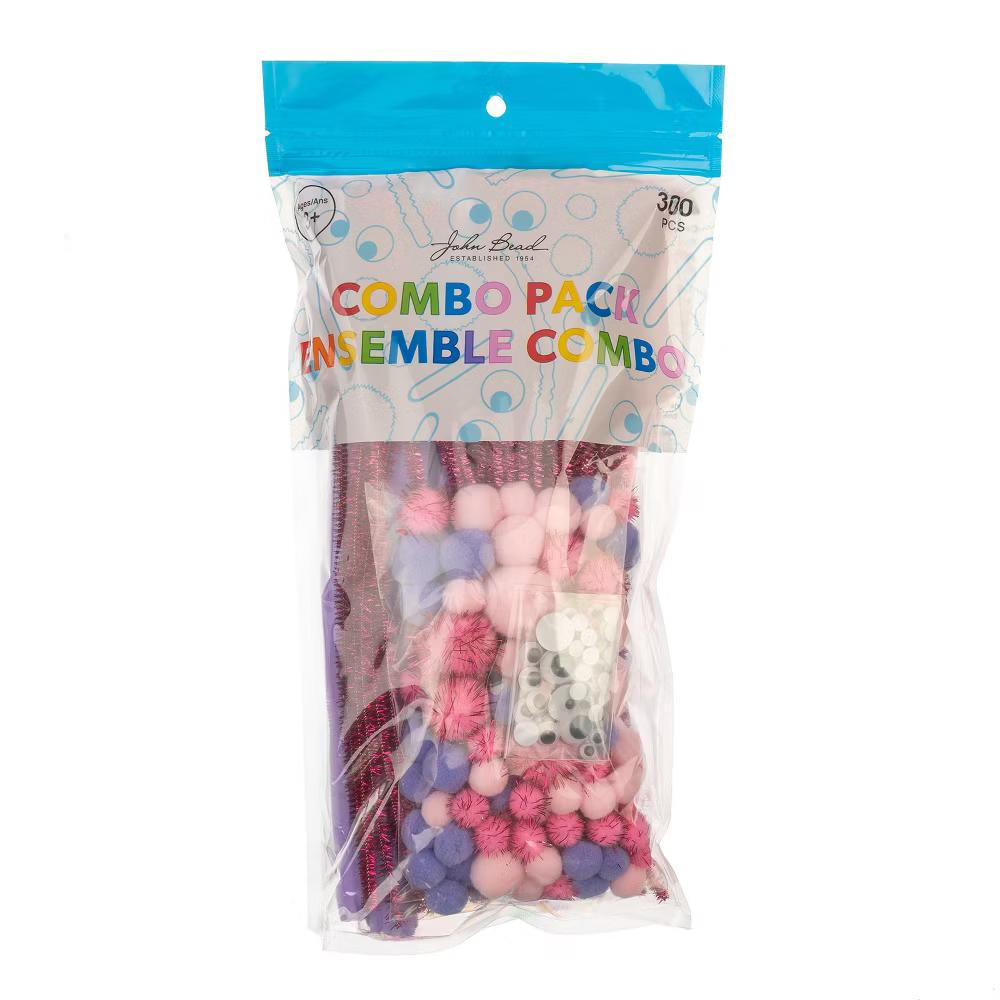 300ct Craft Combo Pack Pipe Cleaners Pompoms Googly Eyes Activity Kits - Image 30