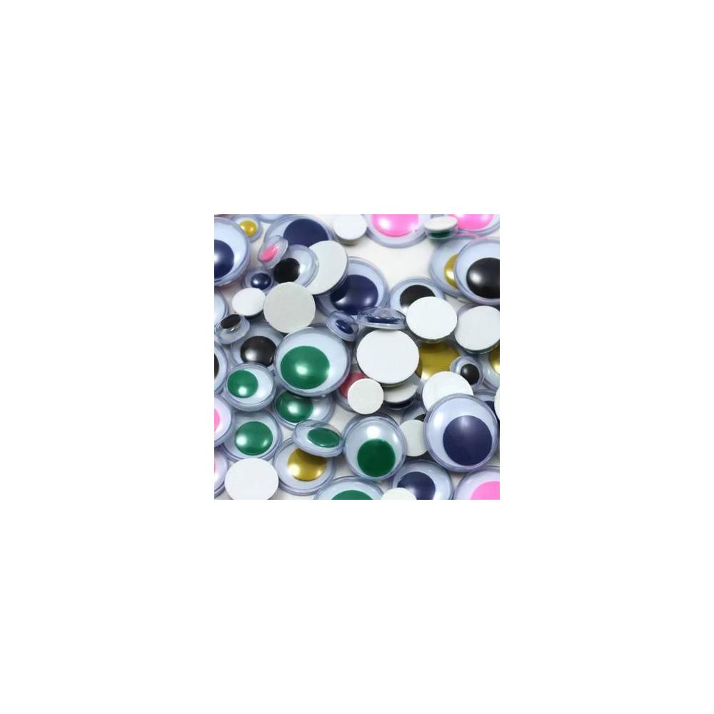 Wiggle Eyes, Peel'n Stick, Assorted Colors and Sizes, 100 Per Bag, 6 Bags - Image 3