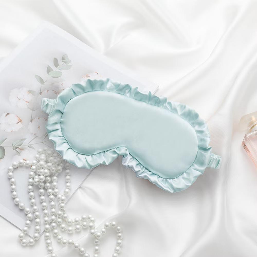 Women's 2-Piece Set Satin Sleep Eye Mask with Soft Padded and Elastic Strap for Comfortable Light Blocking - Image 7