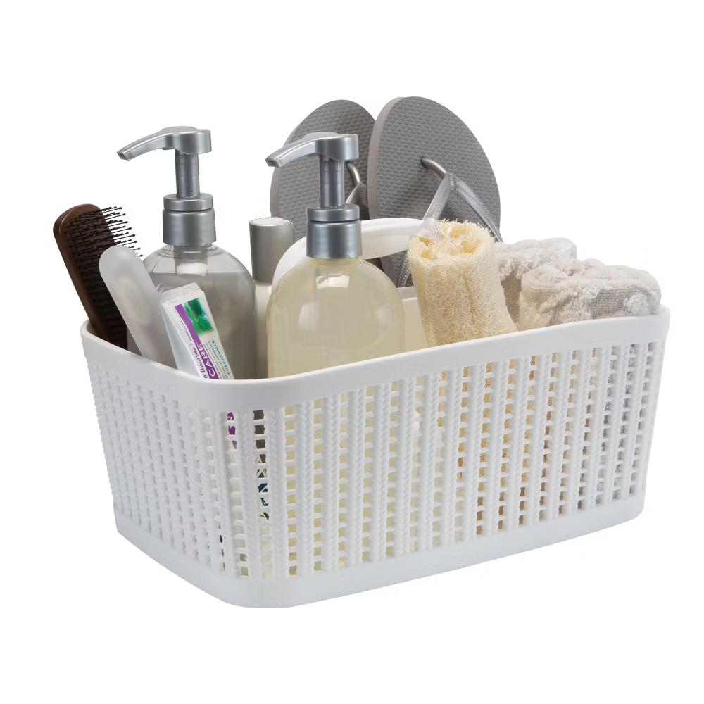 Simplify Sailor Knot Bath Tote White: Microfiber, Machine Washable, Non-Slip Backing - Image 3