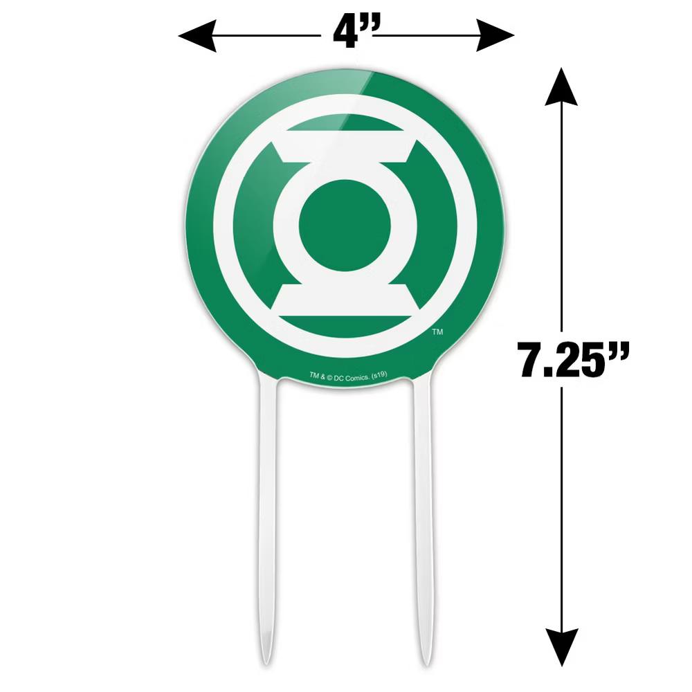 Green Lantern White Logo Acrylic Cake Topper - Image 4