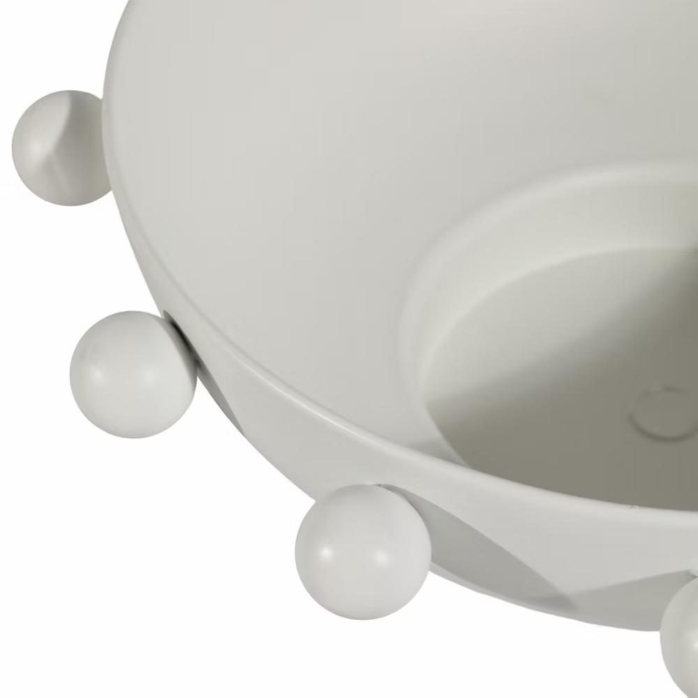 Modern Round Bowl with Knobs for Coffee Table Decor - Decorative Centerpiece Table Decorations for Home Decor Accents - 4.25", White - Image 7
