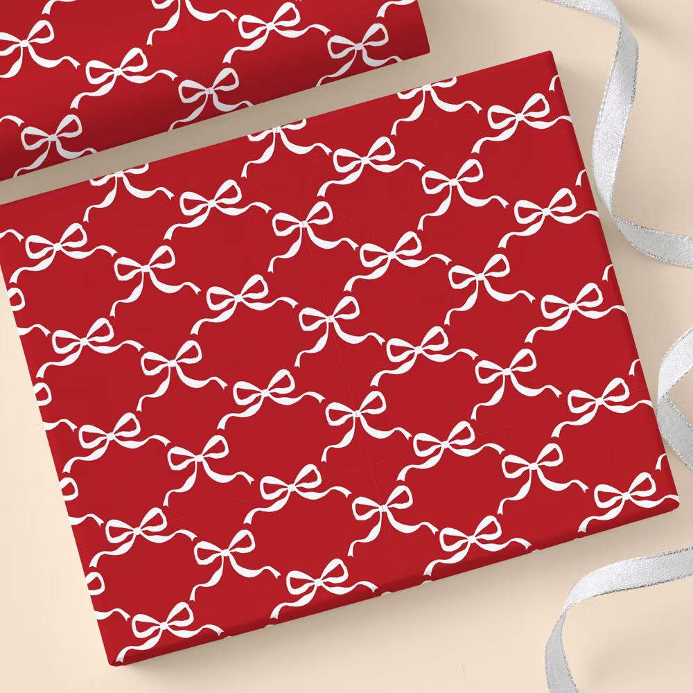 Personalization Mall Christmas Bow Wrapping Paper Roll - Image 2