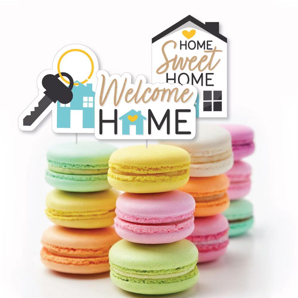 Welcome Home Housewarming - Dessert Cupcake Toppers - New Sweet Home Clear Treat Picks - Set of 24 - Image 4