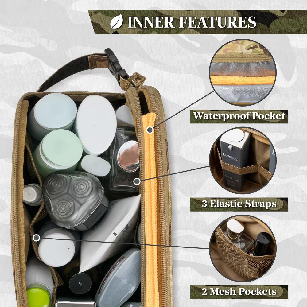 Tactical Toiletry Bag for Men, Hygiene Travel Bag, Military Dopp Kit, Water Resistant Molle Pouch, Shaving Grooming Organizer Case - Image 12