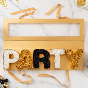 Cook With Color 2"x23" 'Party' Word Gift Box Gold