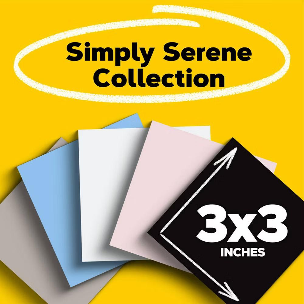 Notes 5pk Waterfall Simply Serene: Multicolor Sticky Notes, 3x3 Inches, Uncoated Paper Basics - Image 8